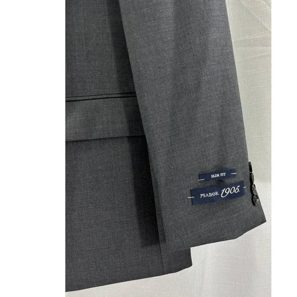 Jos. A. Bank 1905 Slim Fit Dark Grey 100% Wool Blazer Jacket Sport Coat 44L